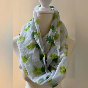 Pineapple print womens infinity scarf